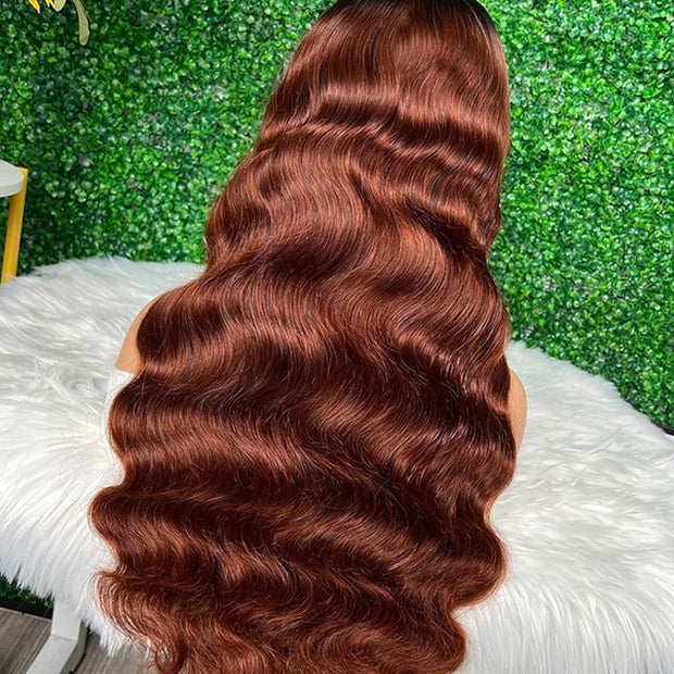 Clearance Sale|22''=$149 Glueless Pre Cut 8x5 Parting Max HD Lace Reddish Brown Body Wave Wig|Black Friday Sale
