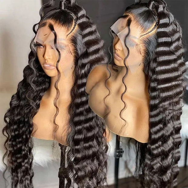 Cynosure Full HD Lace Frontal Wig High Quality Human Hair Wig Water Wave Deep Wave Curly  Body wave And Straight Hair Pre Plucked 180% Density