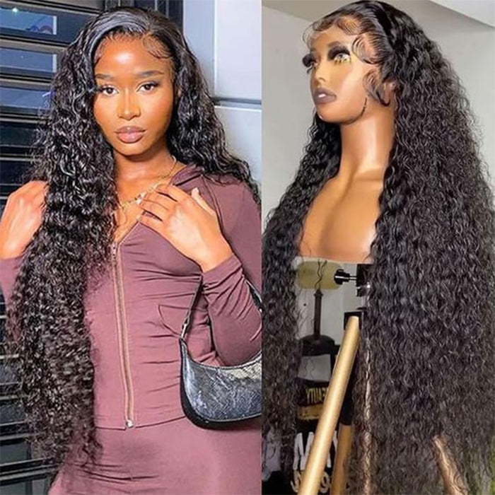 Long Lace Front Wig 22-36inch Deep Wave HD Lace Human Hair Wigs For Women