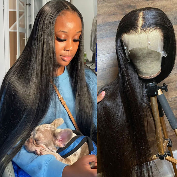 Long Wig 20-34 inch Straight Human Hair Wig 13*4 /13*6 Skin Melt Invisible HD Lace Frontal Wig