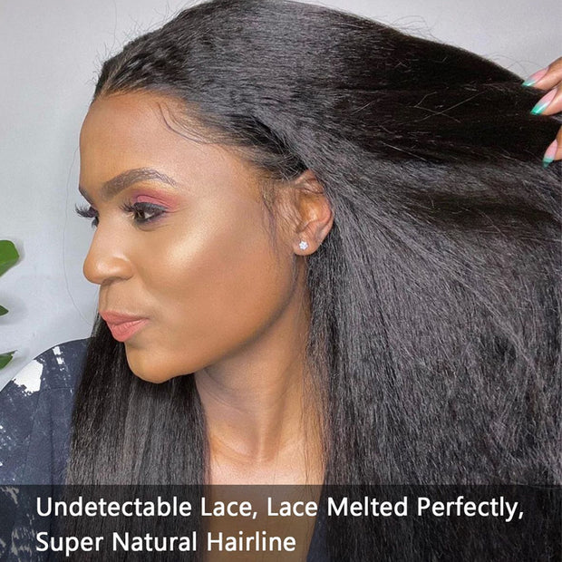 Clearance Sale|Kinky Straight 13x4 HD Transparent Lace Front Wig 180% Density Flash Sale