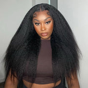 Clearance Sale|Kinky Straight 13x4 HD Transparent Lace Front Wig 180% Density Flash Sale