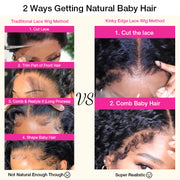 4C Edge Hairline丨Deep Wave 13x4 HD Lace Front Wig with Curly Edges Baby Hair Wigs
