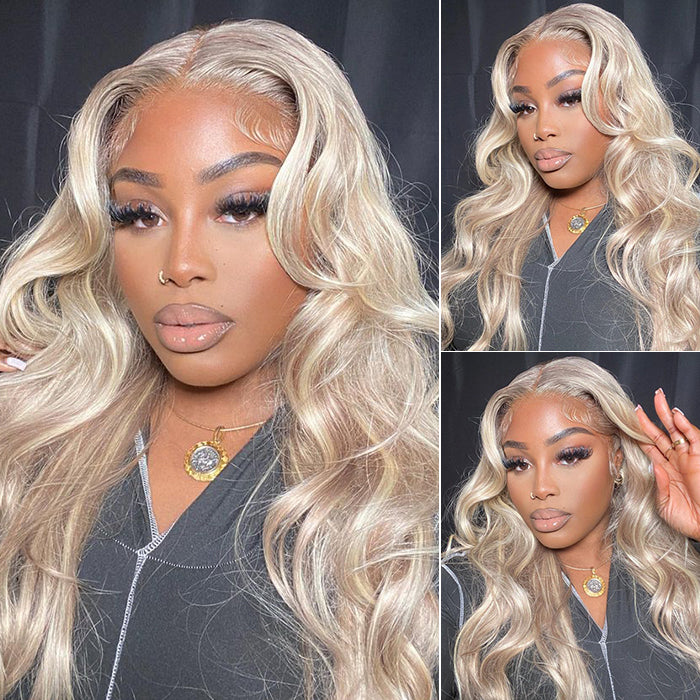 #P18/613 Highlight Blonde HD Lace Front Human Hair Wigs Body Wave Wig For Women