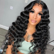 Bleached Knots 13x6 Full Lace Frontal Wigs Loose Deep Wave HD Lace Human Hair Wig