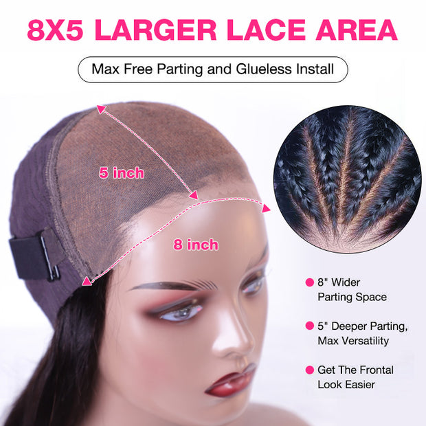 4c Edges Hairline 1B/27 Highlight Body Wave & Straight Human Hair Lace Wig Kinky Culry Edges HD Lace Front Wig 180% Density