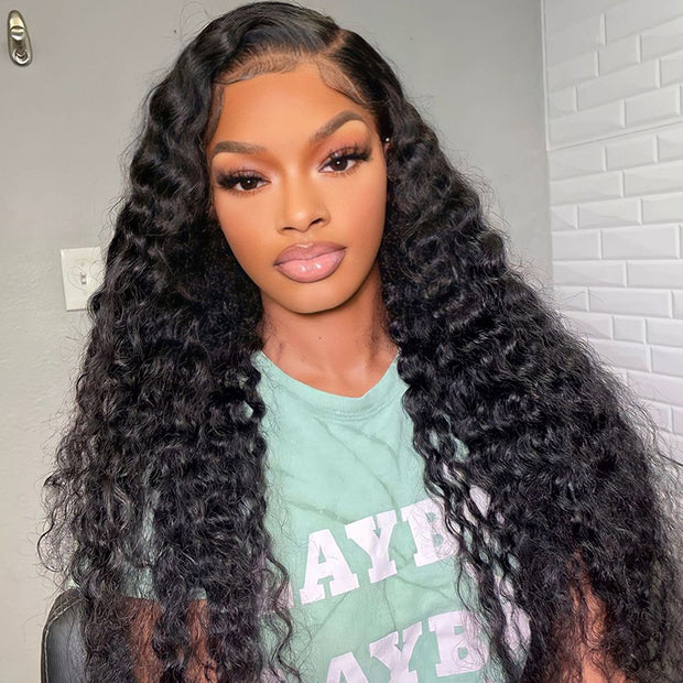 Deep Wave Human Hair Lace Front Wigs Glueless HD Lace Wig Pre Plucked