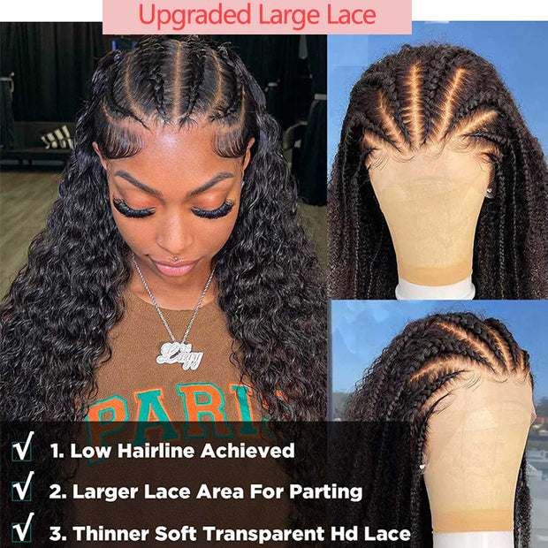 Bleached Knots 13x6 Full Lace Frontal Wig Kinky Curly HD Lace Human Hair Wigs For Women