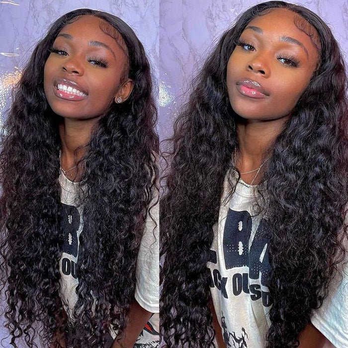 Upgraded 8X5/5X5  HD Lace Glueless Water Wave Wig 13X6 Wear Go Pre Cut Lace Closure Human Hair Wigs