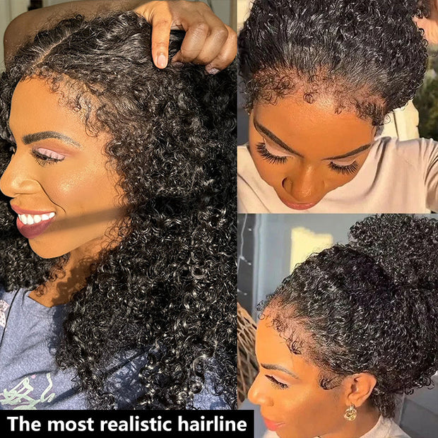 4C Edge Hairline丨Deep Wave 13x4 HD Lace Front Wig with Curly Edges Baby Hair Wigs