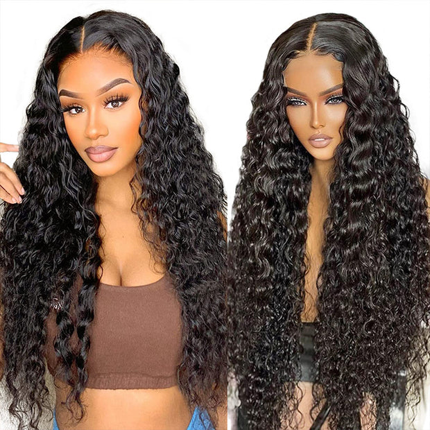 Bleached Knots 13x6 Full Lace Frontal Wig Realistic HD Lace Deep Wave Human Hair Wigs