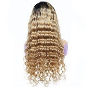 Clearance Sale|16 To 30 Inches 1B/27 Ombre Color Deep Wave 13x4 Lace Front Wig Remy Human Hair Wigs For Woman