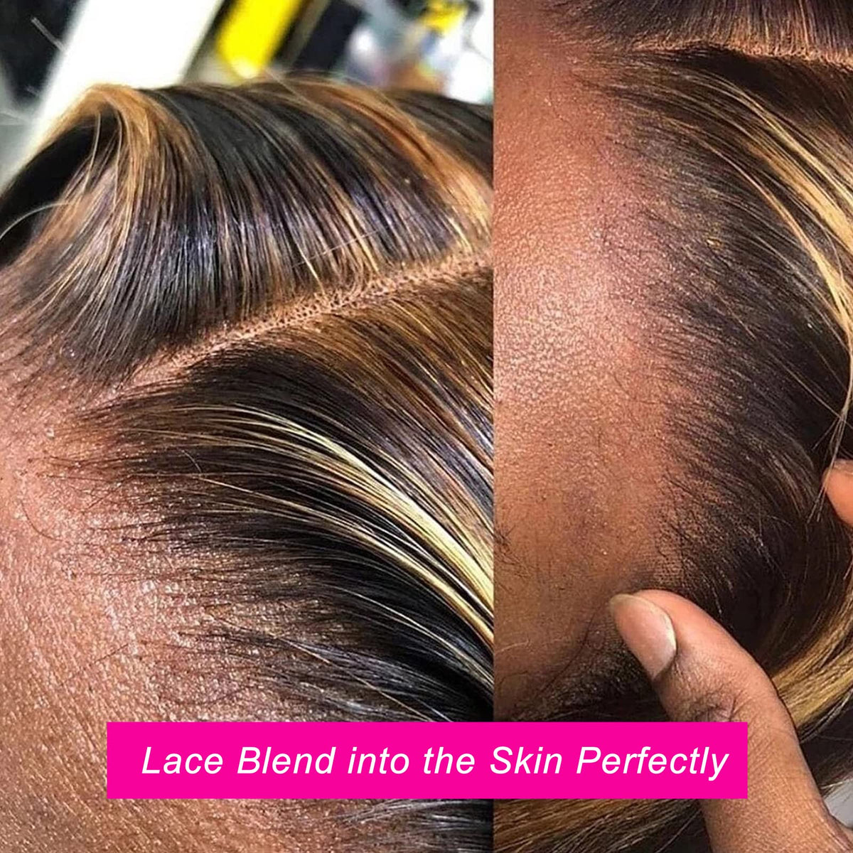 50% OFF| 13x4 Lace Front Honey Blonde Highlight Body Wave Glueless Human Hair Wig