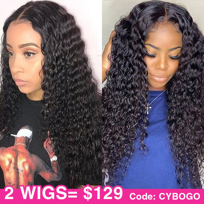 BOGO SALE|Deep Wave 13X6 Lace Front Wig Human Hair Wigs Pre Plucked With Baby Hair