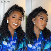 Flash Sale New Glueless 360 Lace Frontal Wigs With Hidden Elastic String Ready & Go Curly Affordable Snug Fit Human Hair Wigs