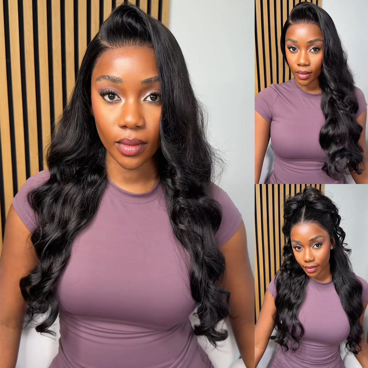 Hidden Elastic Strap 360 Lace Frontal Body Wave Wigs Snug Fit All Sizes Human Hair Wigs