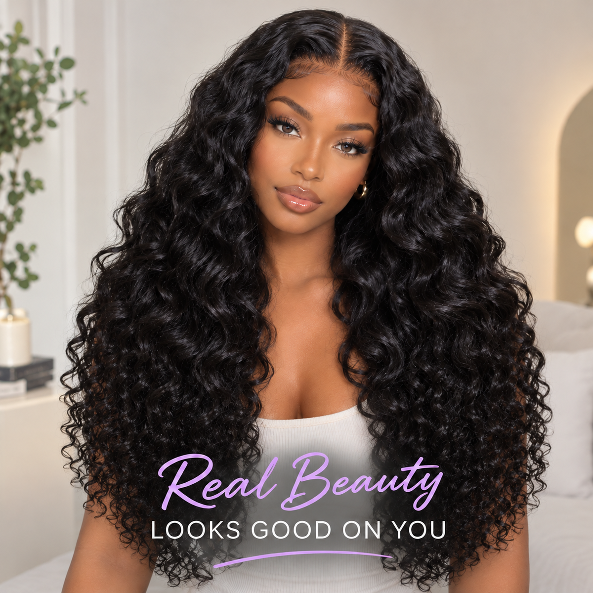Beach Curly Glueless HD Invisible Lace Front Wigs 8x5 13x6 Pre-Cut Undetectable Lace Wear Go Beginner Friendly Beach Curly Natural Wave Human Hair Wigs For Women