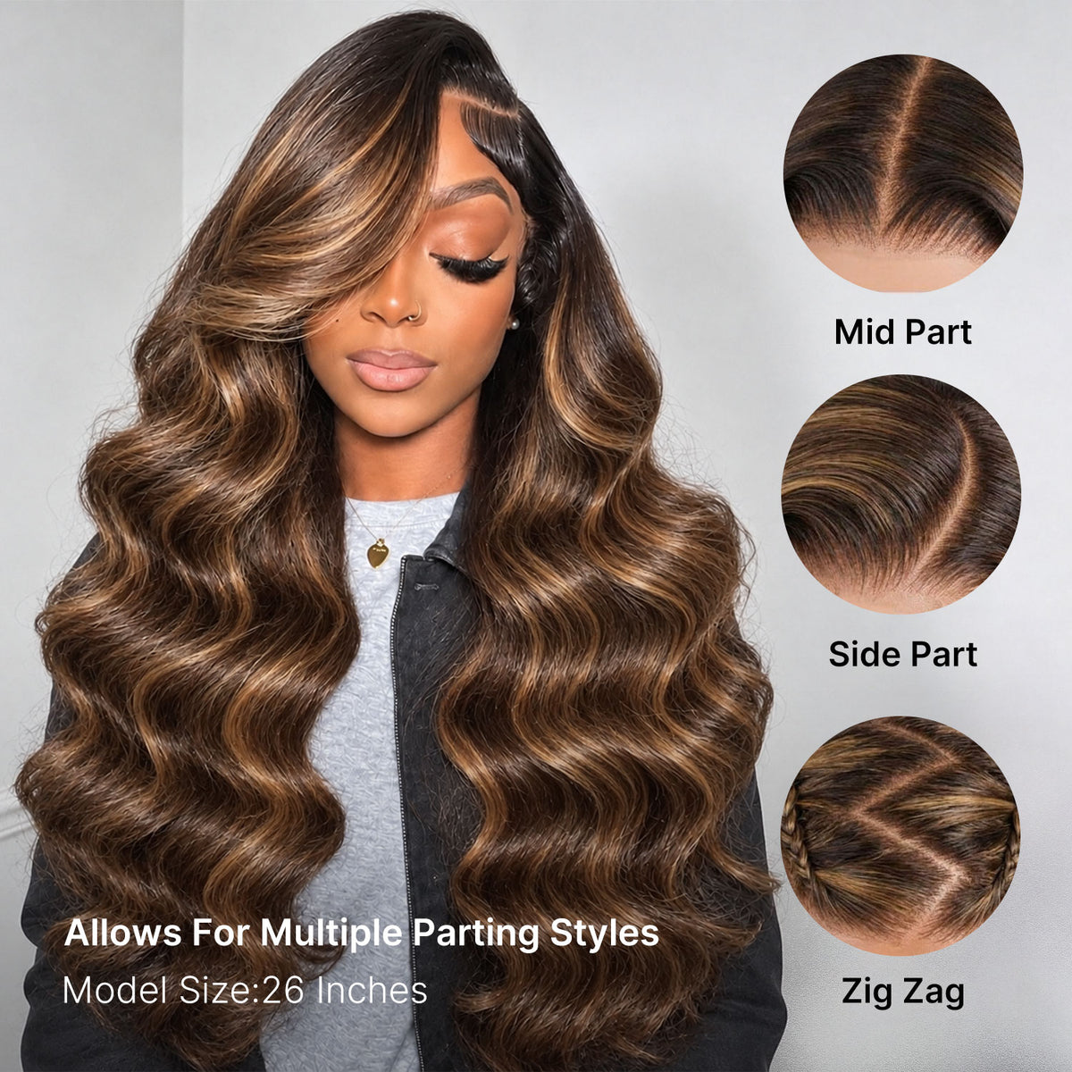 Cynosure Glueless Ombre Honey Blonde Balayage Highlights Loose Body Wave Wig 13x4 13x6 HD Skin Melt Pre-cut Lace Front Beginner Friendly