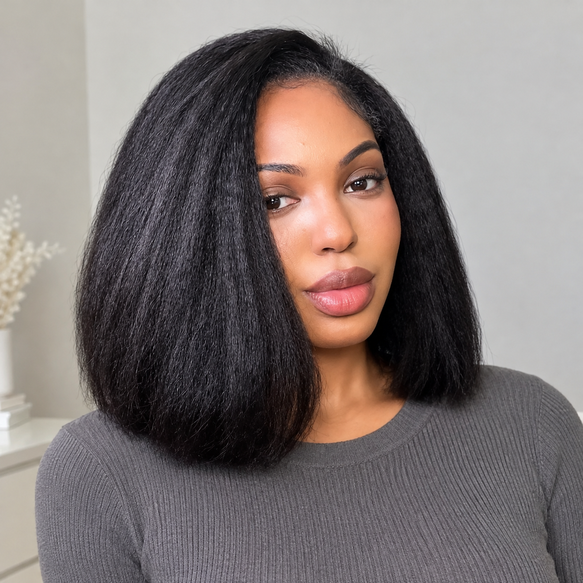 kinky straight bob wigs
