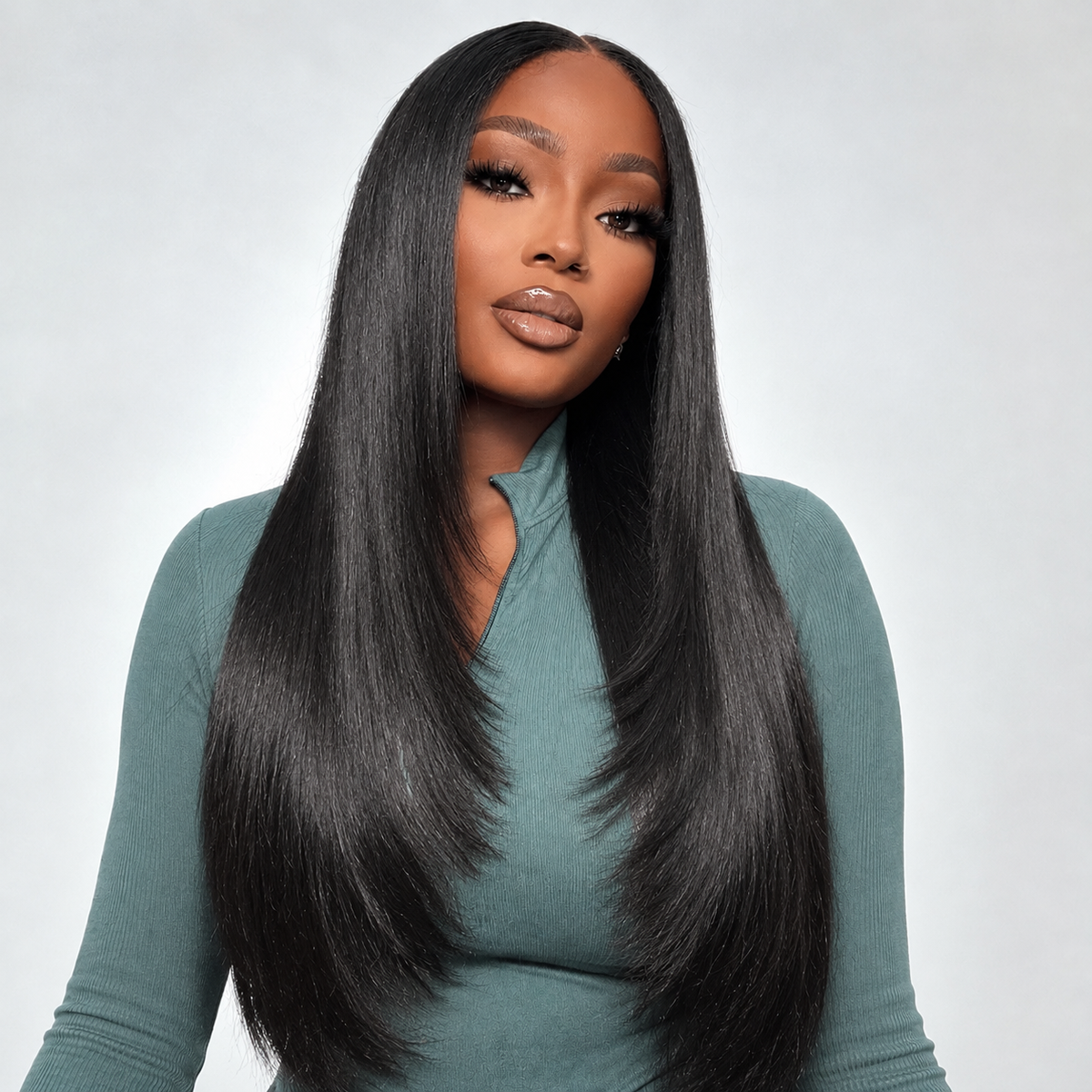layered cut straight wig