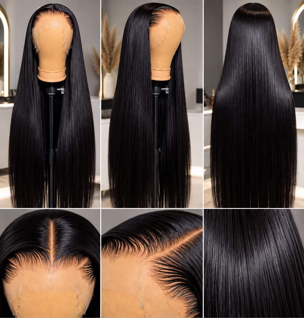 Invisible HD Lace Wigs Brazilian Straight Human Hair Lace Front Wigs 220% Density
