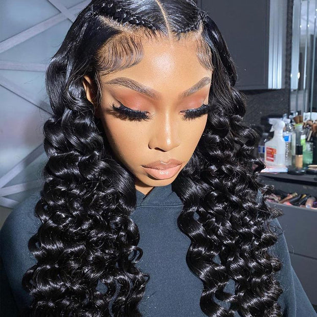 Pre All Glueless Loose Deep Wave Wig 13X4 Put On & Go Human Hair Wig Pre-Bleached Tiny Knots Pre-Plucked Natural Hairline