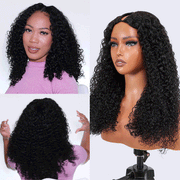 2 Wigs=$129|16 Inch Curly Wear Go V Part Wig +16 Inch 5X5 Lace Water Wave Wig