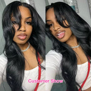 Curtain Bangs 13x4 HD Lace Wig Butterfly Layered Straight Human Hair Wigs With Adjustable Strap