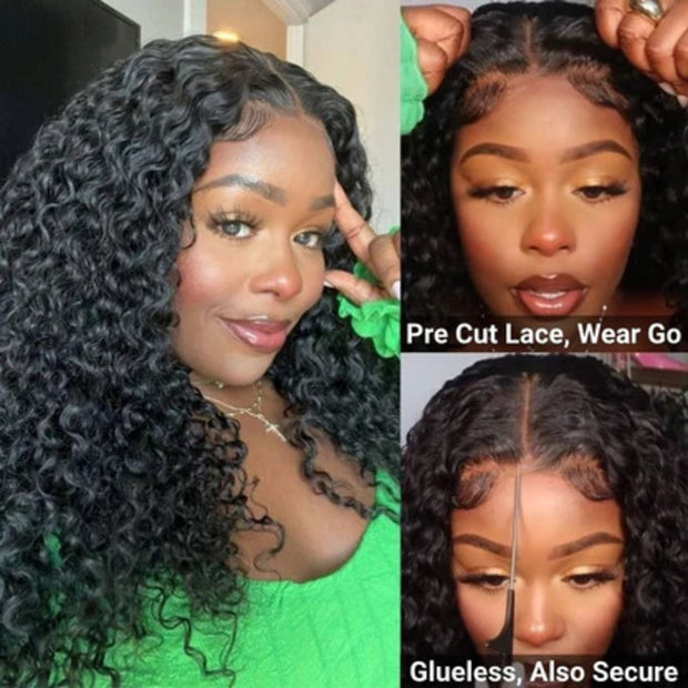 Two 220% Long Wigs | 20'' 8X5 Pre Cut Lace Water Wave Wig+18'' 8X5 Pre Cut Lace Body Wave Wig