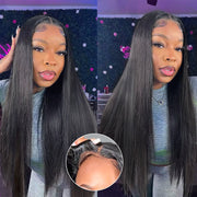 Pre-All 13X6 Glueless Pre Cut Pre Bleached,Pre Plucked Straight Wigs Invisible HD Lace Front Human Hair Wigs