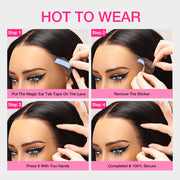 Upgrade Glueless Reddish Brown 360 Lace Frontal Wigs With Hidden Strap Ready & Go Affordable Human Hair Wigs 220% Density