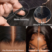 Pull Go 13X6 Pre Cut HD Lace Glueless 3D Body Wave Human Hair Wig With Hidden Drawstring #427 Highlight Lace Front Wig