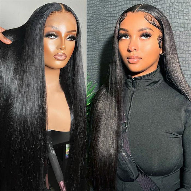 Bye-Bye Knots Straight 13x4/5x5 HD Transparent Lace Front Wig 180% Density Flash Sale