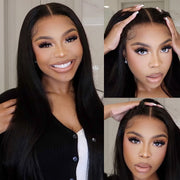 Pre-All 13X6 Glueless Pre Cut Pre Bleached,Pre Plucked Straight Wigs Invisible HD Lace Front Human Hair Wigs