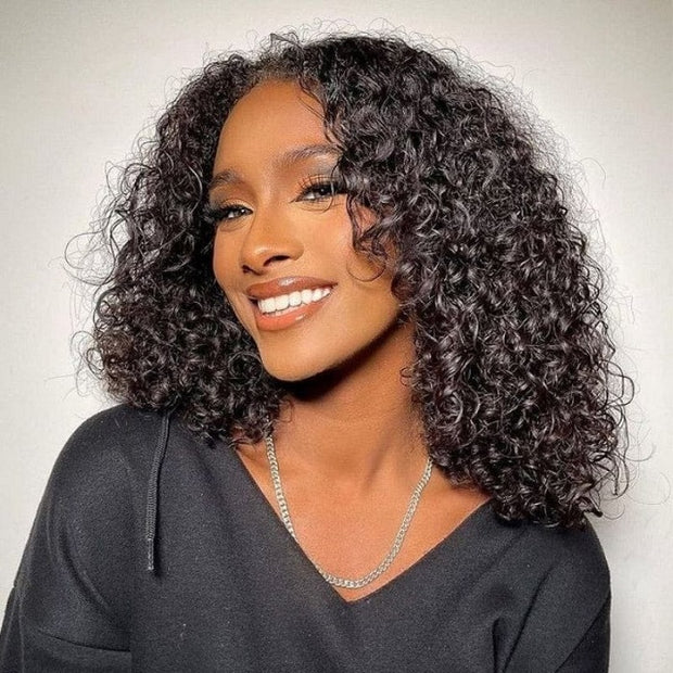 Two Wigs=169.99|4X4 HD Lace 4C Edges Curly Wig+4X4 HD Lace Body Wave Wig With Bangs