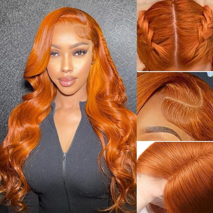 BOGO SALE|13x4 HD Lace Front Wig 14-24 Inch Ginger Colored Straight&Body Wave Human Hair Frontal Wigs