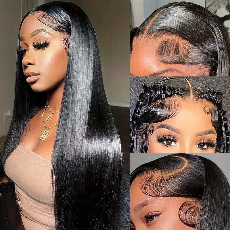 Silky Straight 13x6 Skin Melt HD Lace Front Glueless Human Hair Wigs