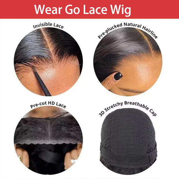 Curtain Bangs 8x5 Pre Cut HD Lace Wig Wear Go Blonde Highlight Body Wave Glueless Wigs