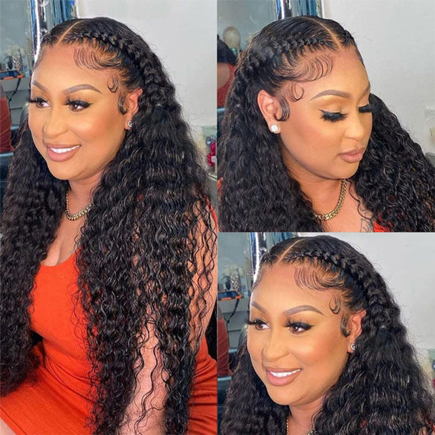 Pre Braided Wig Ready Go Deep Wave 13x4 13x6 Pre Cut Lace Frontal Wig Pre-All Glueless Human Hair Wigs