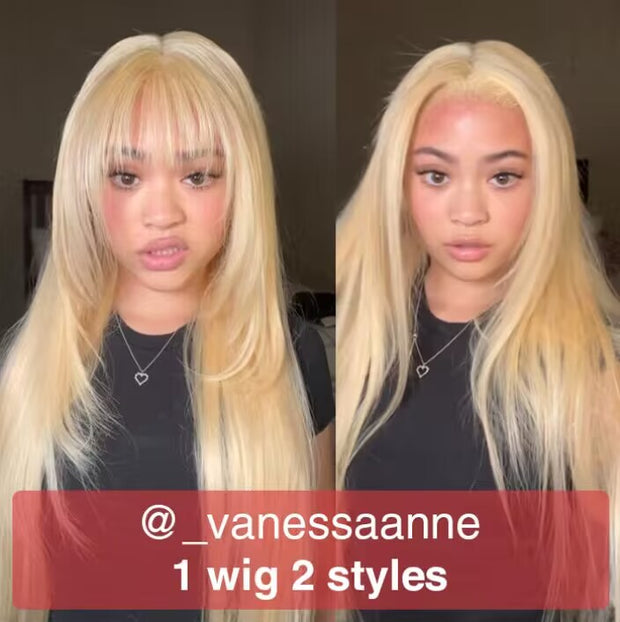 613 Blonde Straight Human Hair Lace Front Wigs For Women 13X4 HD Transparent Lace Wig With Baby Hair