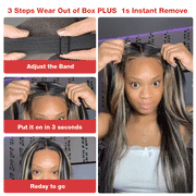 Pre Bleached Wear Go Pre Cut 8x5 HD Lace Highlights Straight Hair Glueless Wig Pre All Everthing