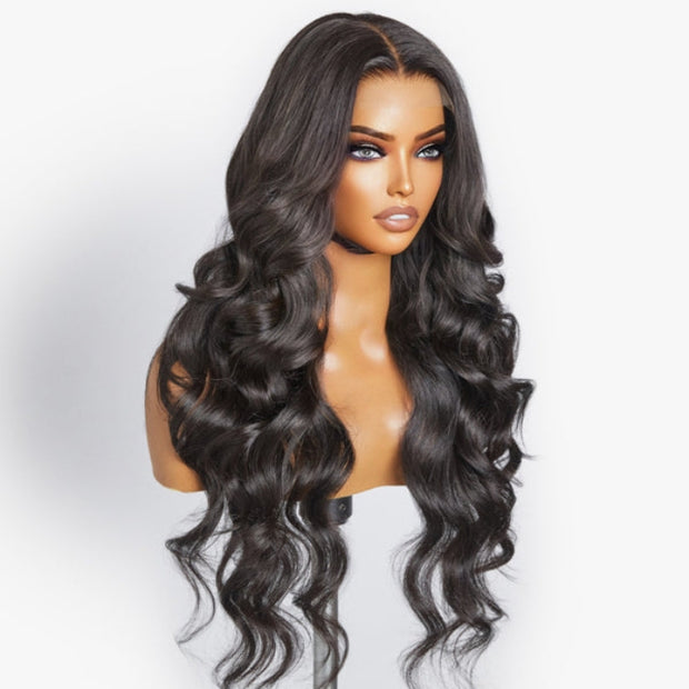 Layered Cut 5x5/13x4 HD Lace Wig Body Wave Skin Melt Lace Human Hair Wigs with Adjustable Strap