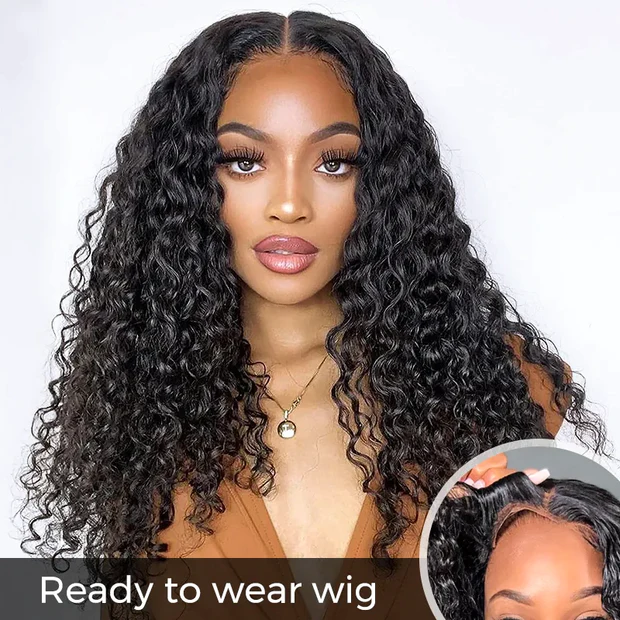 Two Wigs=$189.99|8X5 Pre Cut Lace Curly Wig+4X4 HD Lace Body Wave Wig