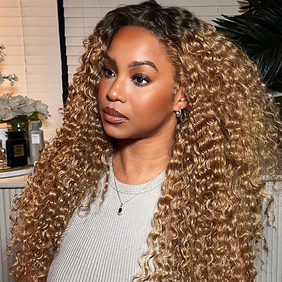 Clearance Sale|16 To 30 Inches 1B/27 Ombre Color Deep Wave 13x4 Lace Front Wig Remy Human Hair Wigs For Woman