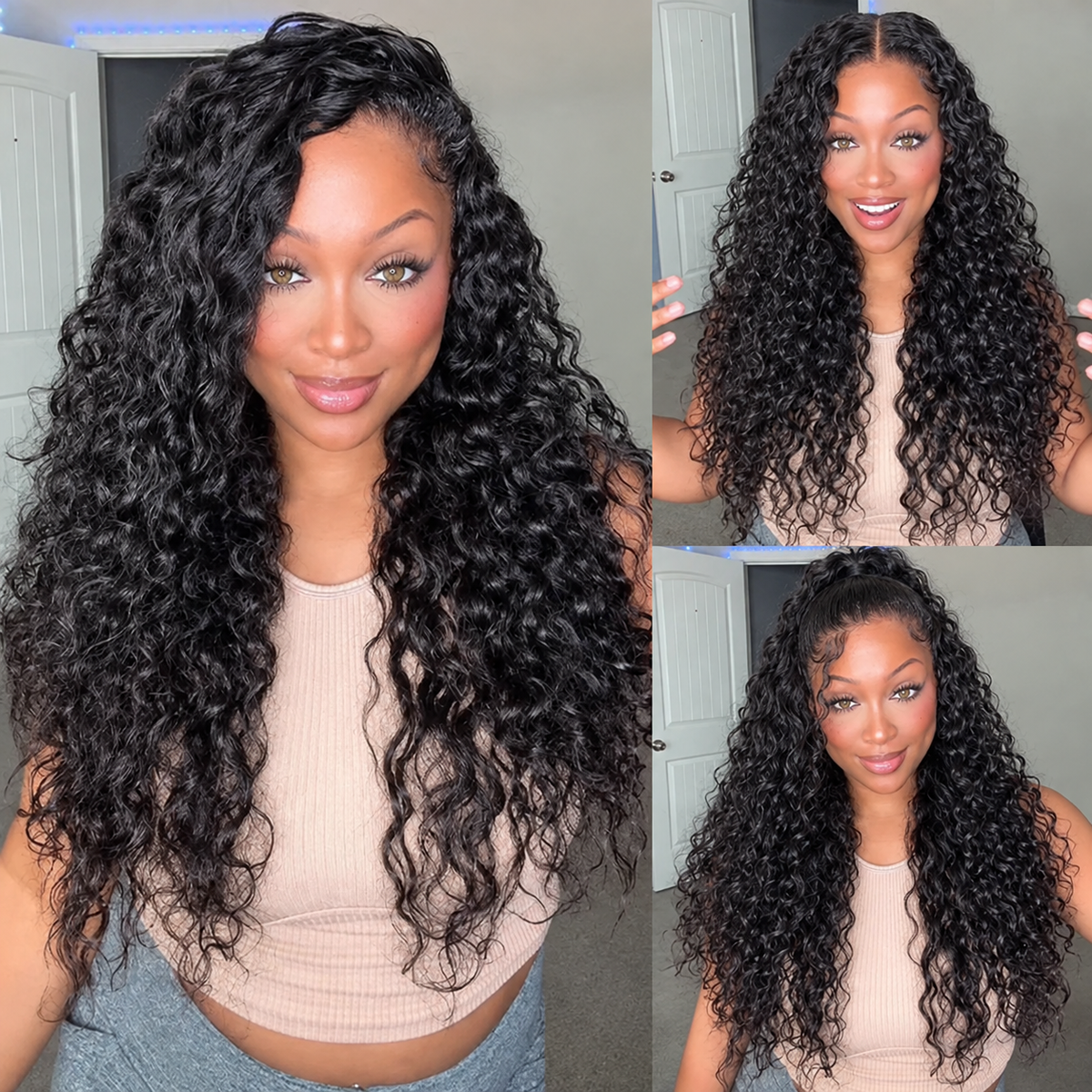 Beach Curly Glueless HD Invisible Lace Front Wigs 8x5 13x6 Pre-Cut Undetectable Lace Wear Go Beginner Friendly Beach Curly Natural Wave Human Hair Wigs For Women
