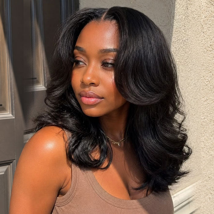 Short Body Wave Bob Wig Wavy 13x4 HD Lace Front Human Hair Wigs 220%