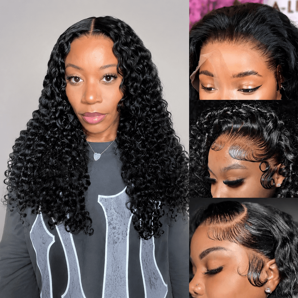 280% Bouncy Curly HD Lace Frontal Wig Upgraded 8X5 13X6 Parting Max Glueless Human Hair Wigs