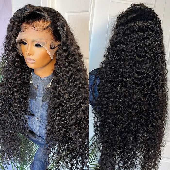 Skin Melt HD Lace Front Wigs Pre Plucked Brazilian Curly Human Hair Wigs With Baby Hair