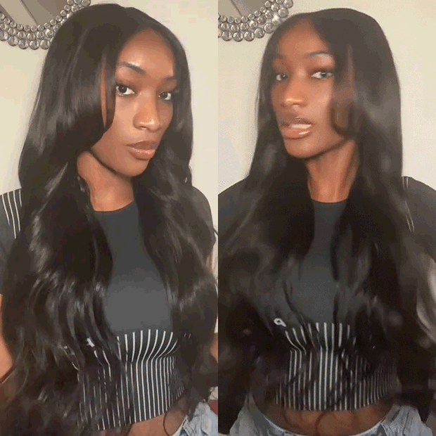 Curtain Bangs Max Parting 8X5 Pre Cut HD Lace Closure Wig Butterfly Layered Cut Straight Wear & Go Glueless Human Hair Wigs