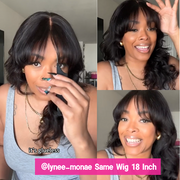 2 Wigs=$159|18 Inche 5X5 Pre Cut Lace Body Wave Wig With Curtain Bangs+16 Inches 5X5 Pre Cut Lace Highlight Curly Wig